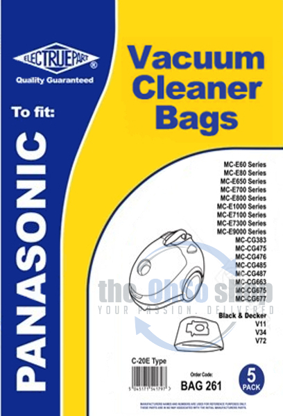 MC-CG383 MC-CG475 5 x PANASONIC Vacuum Cleaner Bags C-20E Type MCE 7113